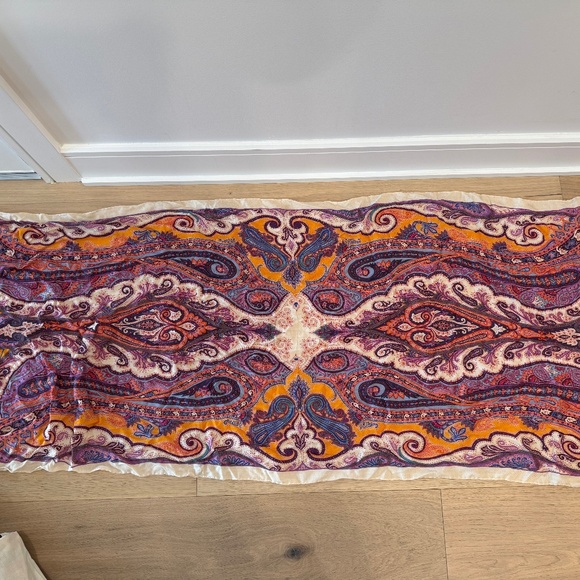 ETRO - Purple & Orange Paisley Scarf - Picture 1 of 3
